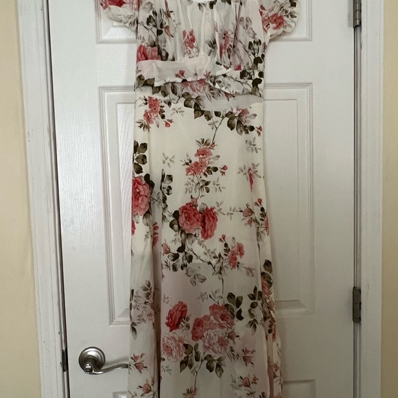 SHEIN White and Pink Floral Maxi Dress - Picture 1 of 2